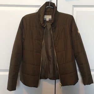 Michael Kors Puffer Coat Brown- Gold Details